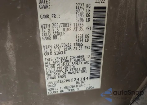 2023 Nissan Frontier Pro-4X 4X4 z USA, uszkodzony, nr VIN 1N6ED1EK2PN624144